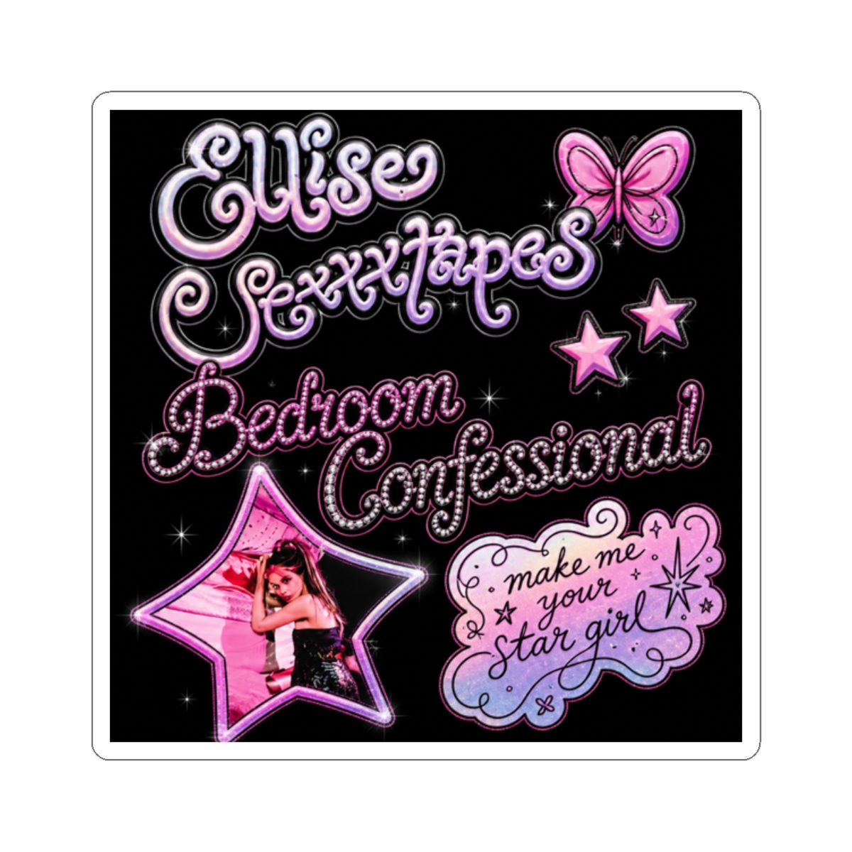 bedroom confessional holofoil sticker sheet | Ellise - alternate angle 3, merchandise