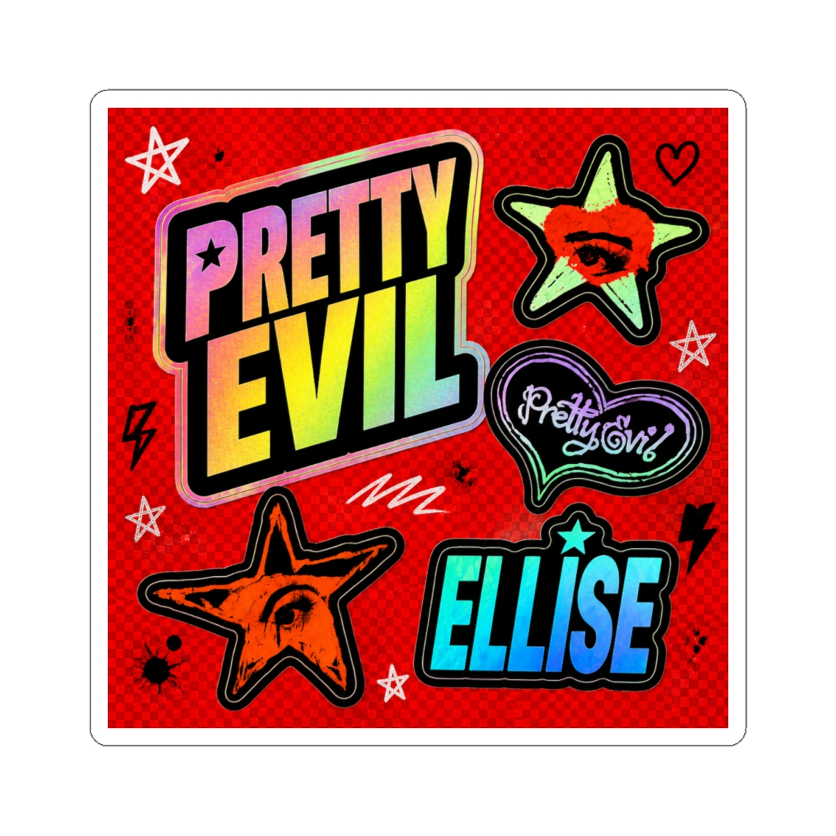 pretty evil holofoil sticker sheet - alternate angle 1, merchandise